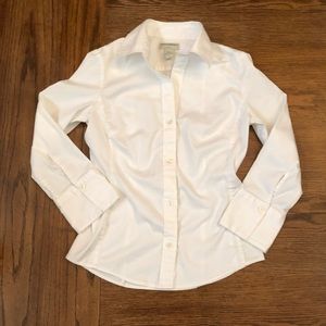 Banana Republic Stretch Long Sleeve White Shirt